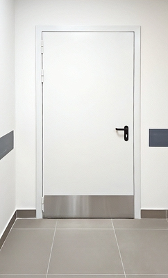 Белая дверь с отбойником