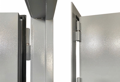 Техническая однопольная дверь с тонированным стеклом — №01 (NEW)